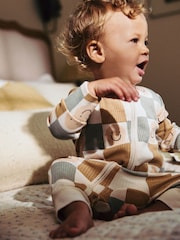 Neutral/Schachbrettmuster - Fußlose Baby-Schlafanzüge mit Reißverschluss 100% aus Baumwolle 3 -Pack (0Monate-3Jahre) - Bild 3 von 16