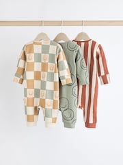 Neutral/Schachbrettmuster - Fußlose Baby-Schlafanzüge mit Reißverschluss 100% aus Baumwolle 3 -Pack (0Monate-3Jahre) - Bild 6 von 16