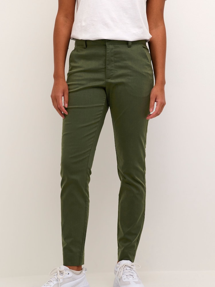 Kaffe Slim Fit Green Lea Chinos Ankle Length Trousers - Image 1 of 6