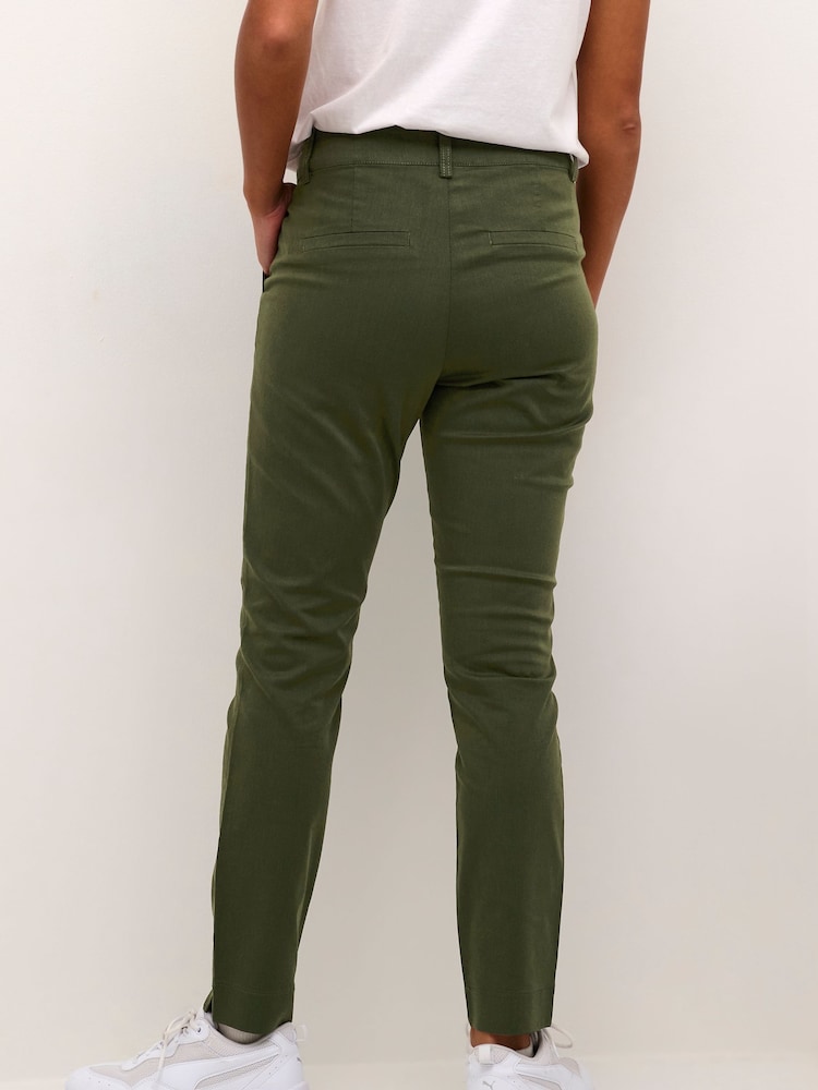 Kaffe Slim Fit Green Lea Chinos Ankle Length Trousers - Image 2 of 6