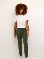 Kaffe Slim Fit Green Lea Chinos Ankle Length Trousers - Image 3 of 6