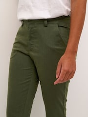 Kaffe Slim Fit Green Lea Chinos Ankle Length Trousers - Image 4 of 6