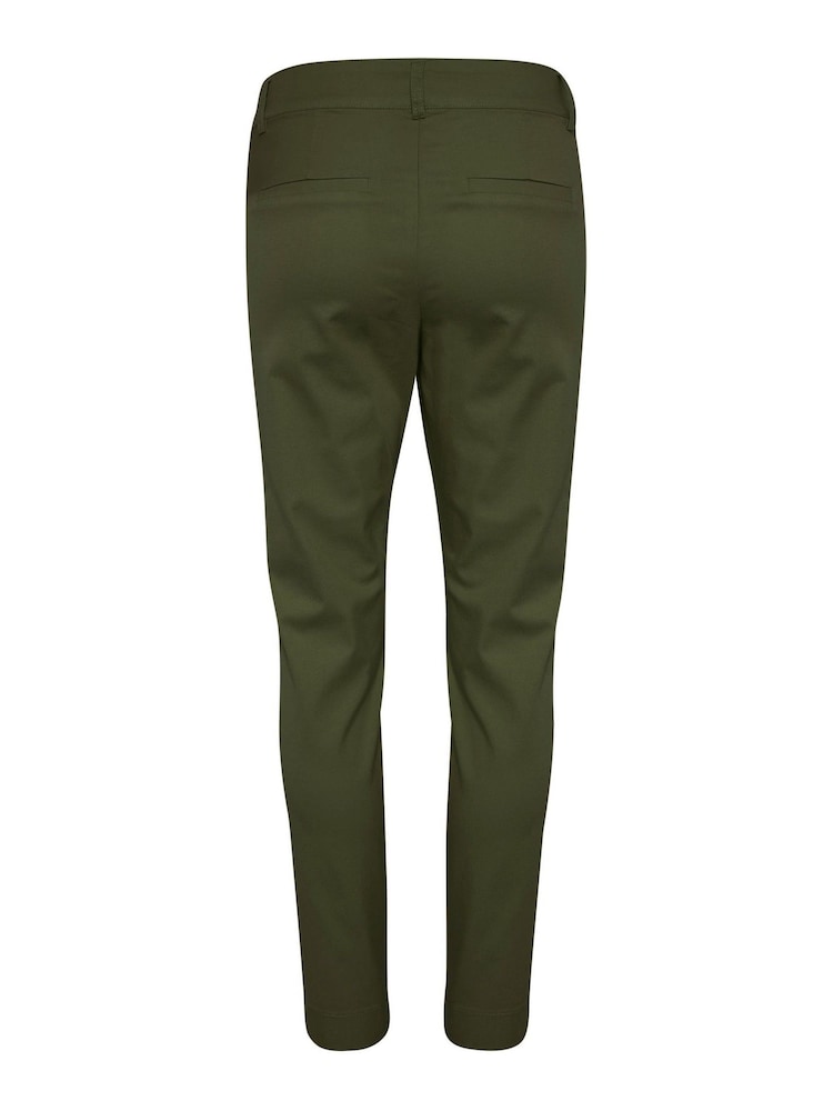 Kaffe Slim Fit Green Lea Chinos Ankle Length Trousers - Image 6 of 6
