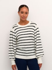 Kaffe Kamala Striped Knit Pullover Jumper - Image 1 of 6