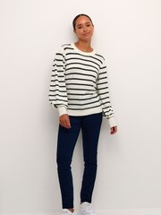 Kaffe Kamala Striped Knit Pullover Jumper - Image 3 of 6