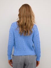 Kaffe Blue Maria V-Neck Tie Fastening Cardigan - Image 2 of 5