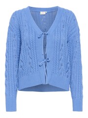Kaffe Blue Maria V-Neck Tie Fastening Cardigan - Image 4 of 5