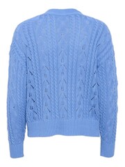 Kaffe Blue Maria V-Neck Tie Fastening Cardigan - Image 5 of 5