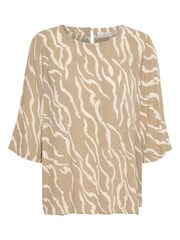 Kaffe Yellow Amber 3/4 Sleeve Round Neck Blouse - Image 5 of 6