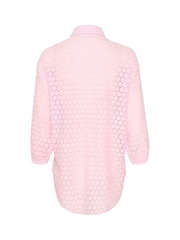 Kaffe Pink Loren Lace 3/4 Sleeve Sheer Shirt - Image 5 of 5