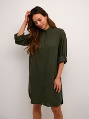 Kaffe Milia Mid Thigh Length Shirt Black Dress - Image 1 of 5