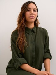 Kaffe Milia Mid Thigh Length Shirt Black Dress - Image 4 of 5
