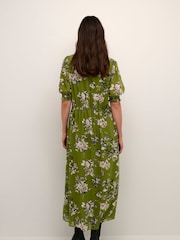 Kaffe Green Vita V-Neck Half Sleeve Maxi Dress - Image 2 of 4
