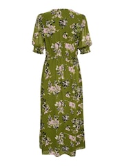Kaffe Green Vita V-Neck Half Sleeve Maxi Dress - Image 4 of 4
