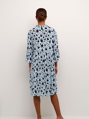 Kaffe Blue Isolde Casual Fit 3/4 Sleeve Dress - Image 2 of 6