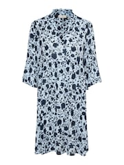 Kaffe Blue Isolde Casual Fit 3/4 Sleeve Dress - Image 5 of 6