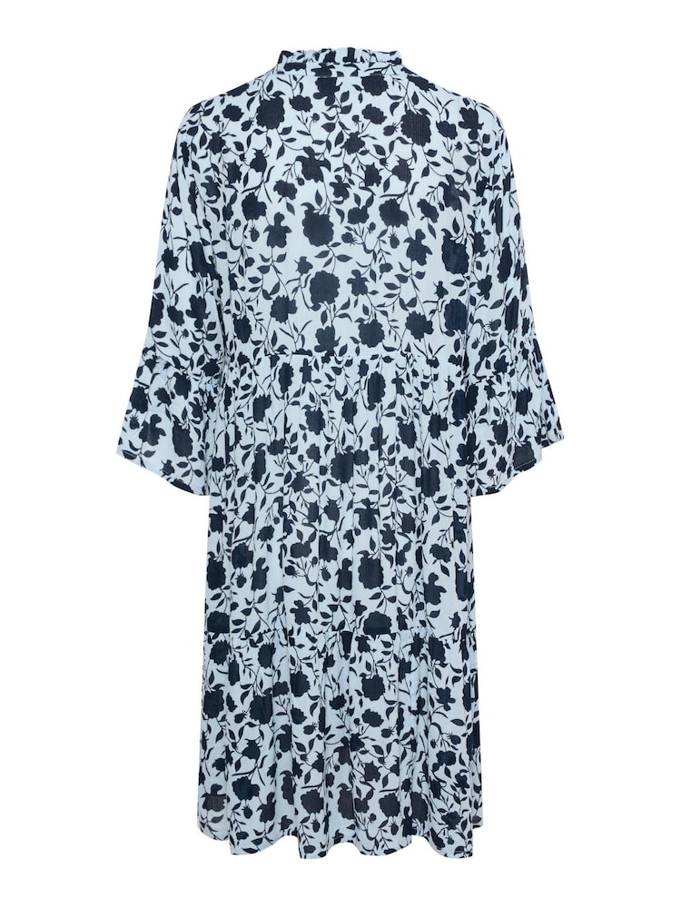 Kaffe Blue Isolde Casual Fit 3/4 Sleeve Dress - Image 6 of 6