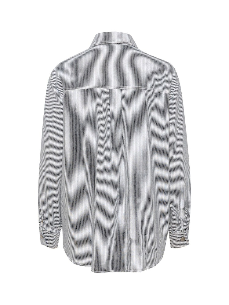 Kaffe Marilla Casual Fit Grey 100% Cotton Long Sleeve Shirt - Image 5 of 5