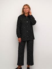 Kaffe Grey Olivia Textured Pattern Denim Shirt - Image 4 of 6