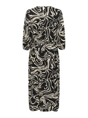Kaffe Carmen 3/4 Sleeve Round Neck Black Dress - Image 4 of 4