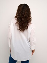 Kaffe Erika Boxy Fit 100% Cotton 3/4 Sleeve White Shirt - Image 2 of 6