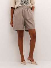 Kaffe Yellow Pernille High-Waisted Wide Leg Shorts - Image 1 of 5