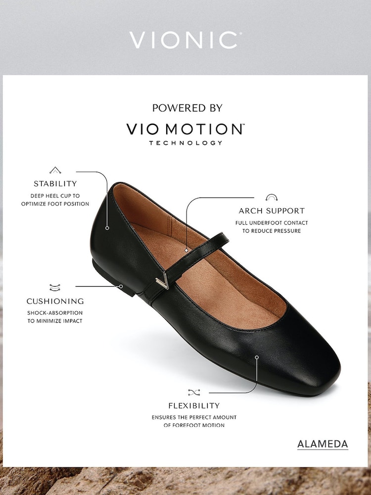 Vionic Alameda Wide Fit Mary Jane Leather Shoes - Image 9 of 11