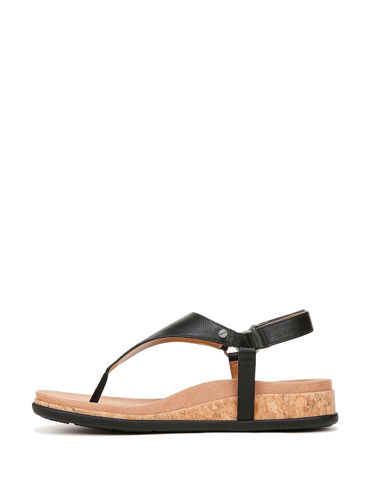 Preto - Vionic Wide Fit Kirra II Toe Post Sandals - Imagem 2 de 7