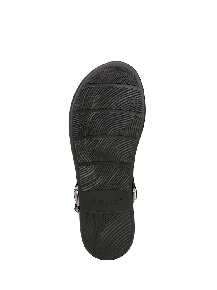 Preto - Vionic Wide Fit Kirra II Toe Post Sandals - Imagem 7 de 7