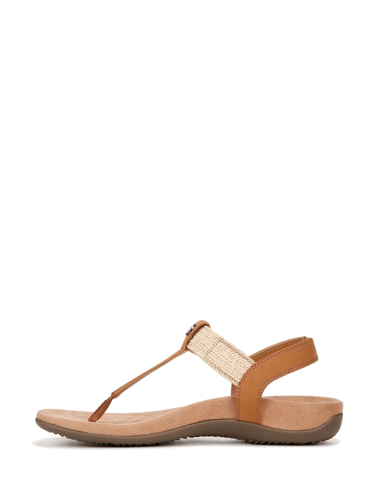 Cream - Vionic Brea Wide Fit Toe Post Sandals - Image 3 of 7