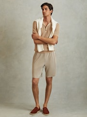 Reiss Stone Fargo Knitted Cuban Collar Polo Shirt - Image 3 of 5