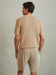 Reiss Stone Fargo Knitted Cuban Collar Polo Shirt - Image 4 of 5
