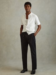 Reiss White Bravo Cotton Blend Textured Shirt - Image 3 of 6