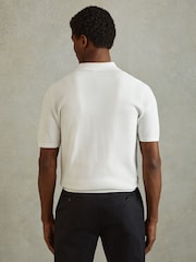 Reiss White Bravo Cotton Blend Textured Shirt - Image 5 of 6