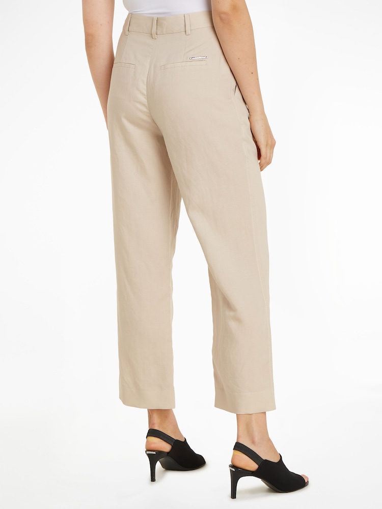 Calvin Klein Natural Linen Blend Slim Straight Joggers - Image 2 of 6