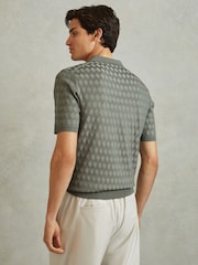 Reiss Sage Rizzo Half Zip Knitted Polo Shirt - Image 4 of 5