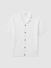 Reiss White Biarritz Cuban Collar 100% Cotton Shirt - Image 2 of 6