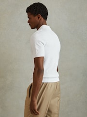 Reiss White Biarritz Cuban Collar 100% Cotton Shirt - Image 5 of 6