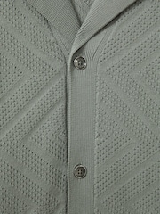 Reiss Soft Sage Biarritz Cotton Cuban Collar Shirt - Image 5 of 5