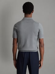 Reiss Dusty Green Maxwell Merino Wool Half-Zip Polo Shirt - Image 4 of 5