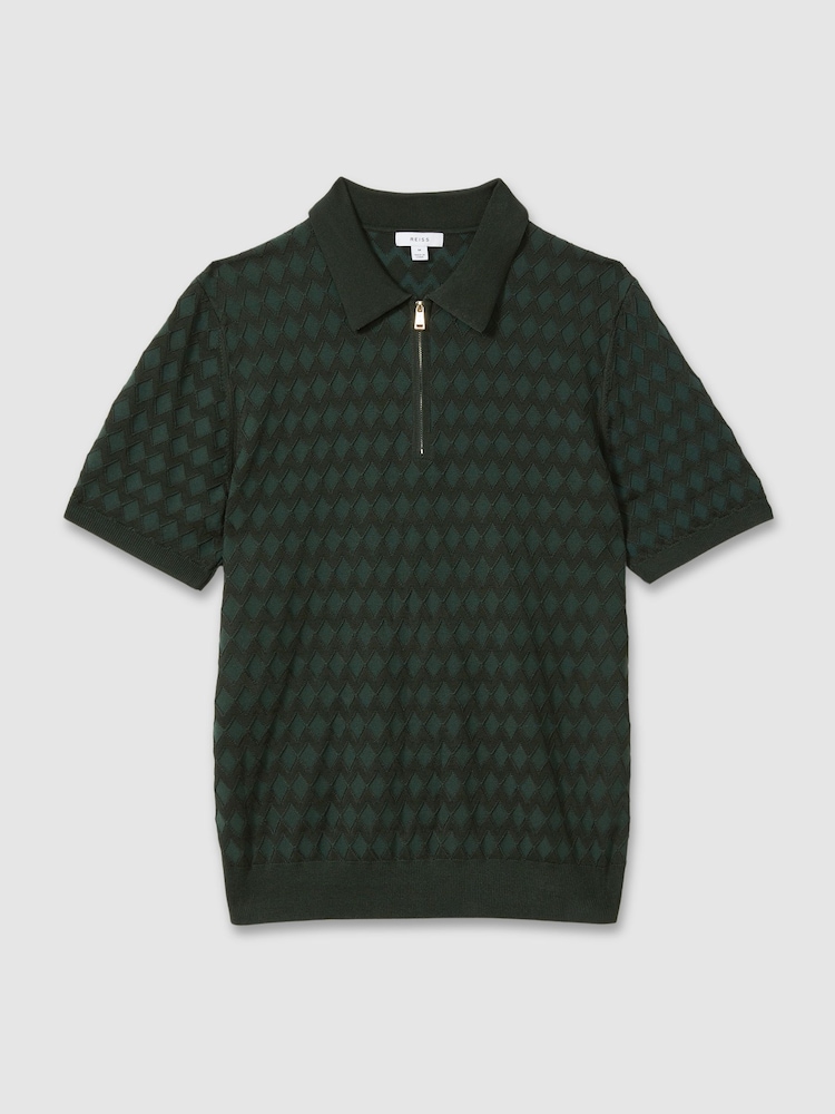Reiss Emerald Rizzo Half-Zip Knitted Polo Shirt - Image 2 of 5