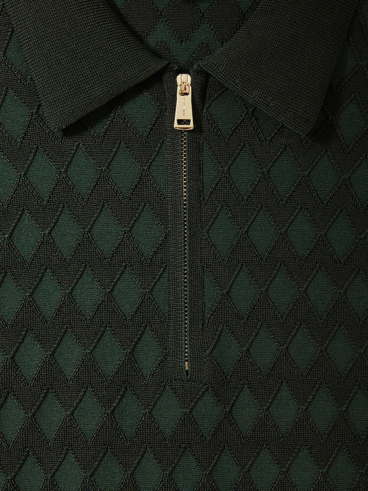 Reiss Emerald Rizzo Half-Zip Knitted Polo Shirt - Image 5 of 5
