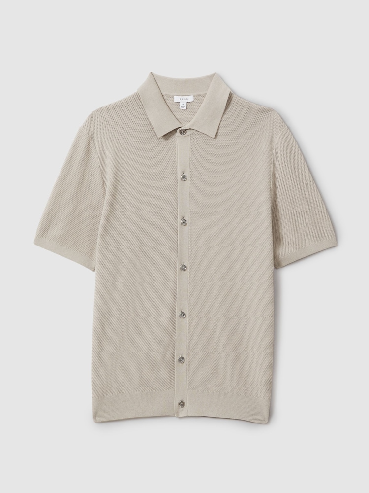 Reiss Stone Bravo Cotton Blend Textured Shirt - Image 2 of 6