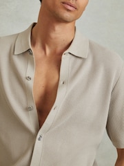 Reiss Stone Bravo Cotton Blend Textured Shirt - Image 4 of 6
