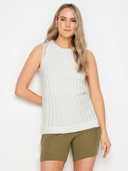 Long Tall Sally Cream LTS Tall Ivory White Crochet Vest Top - Image 2 of 4