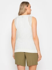 Long Tall Sally Cream LTS Tall Ivory White Crochet Vest Top - Image 3 of 4
