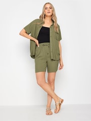 Long Tall Sally Green Crinkle Shorts - Image 2 of 4