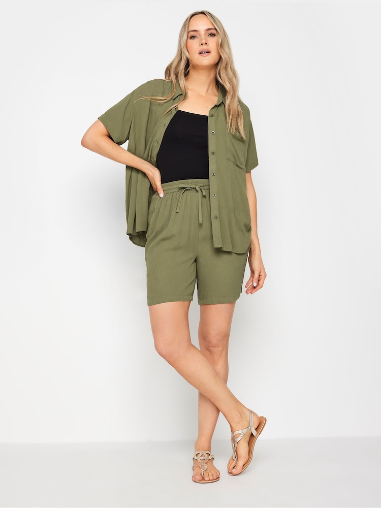 Long Tall Sally Green Crinkle Shorts - Image 2 of 4