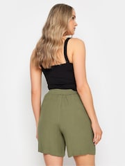 Long Tall Sally Green Crinkle Shorts - Image 3 of 4