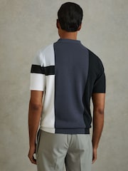 Reiss Blue Multi Charge Colourblock Polo Shirt - Image 4 of 5